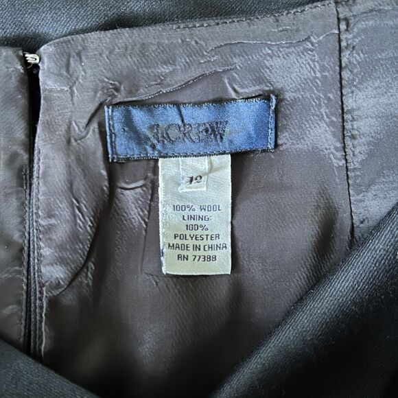 J.Crew Elegant Navy Cowl Midi Dress (12) 100% Wool Suiting Sleeveless Sheath - Picture 9 of 16